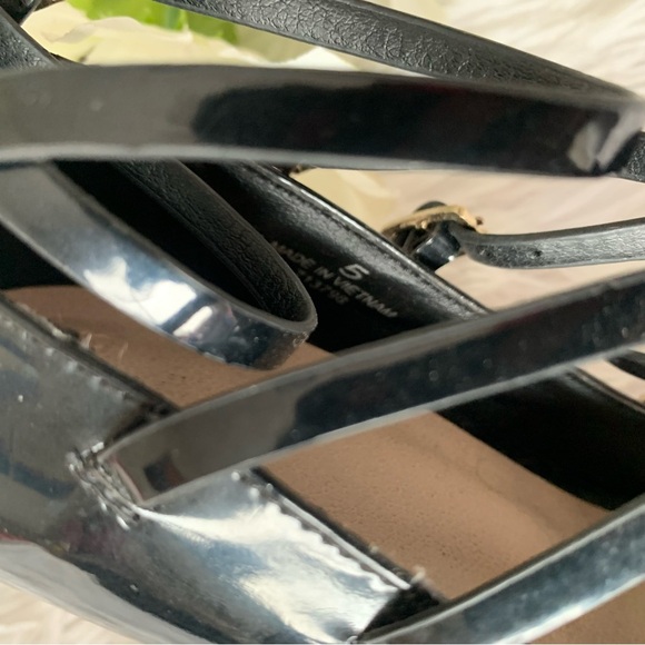 ASOS BLACK PATENT LEATHER HEELS STRAPPY SEXY - Picture 7 of 8